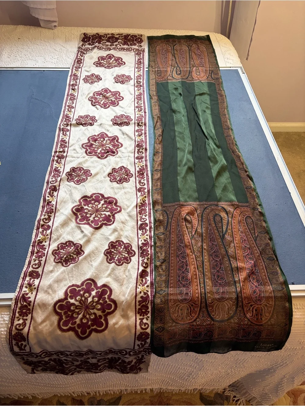 Silk Scarves,Lauren & Unknown,Set of 2